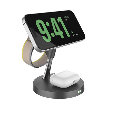 2025 T269D Chargeur rapide magnétique 15W/10W/7.5W/5W Support réglable 4 en 1 Chargeur sans fil