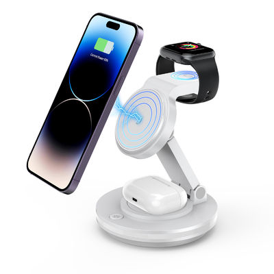 Bon prix 180° Porteur magnétique rotatif Chargement sans fil pour téléphones Montres écouteurs Noir et blanc en ligne