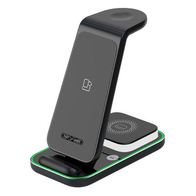 Bon prix Station de recharge de 15 W de lumière nocturne Noir 4 en 1 Station de recharge sans fil en ligne