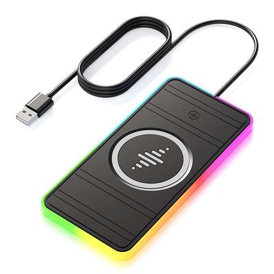 Bon prix Chargeur sans fil rapide pour voiture noire avec lumière RVB pour Apple Phone / Apple Watch en ligne