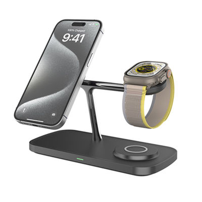 Bon prix Matériau en alliage de zinc exclusivement breveté QI Certifié chargeur sans fil Stand pour iPhone écouteur IWatch chargeur de téléphone rapide en ligne