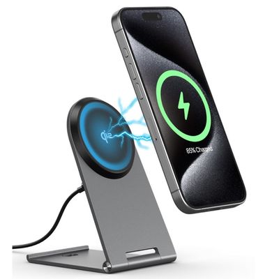 Bon prix Alliage d'aluminium Qi 2 chargeur sans fil 15W Charge pour téléphones portables intelligents et écouteurs en ligne