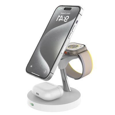 Bon prix Chargeur sans fil magnétique 4 en 1 15W Pour iPhone 16/15/14/13/12 Pour Airpods Écouteurs Qi Téléphones en ligne