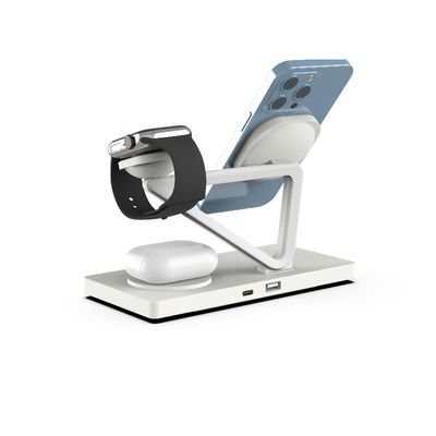 Bon prix Chargeur sans fil magnétique de 15 W avec lumière nocturne ABS Matériau en alliage de zinc pour sortie de téléphone 5W Airpods 2W en noir et blanc en ligne