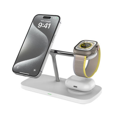 Bon prix 2025 Nouveau chargeur sans fil T255 Chargeur rapide 15W/10W Prise en charge d'une série d'iPhone et d'Iwatch en ligne
