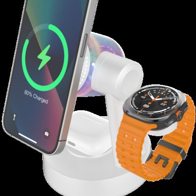 Bon prix Qi2.2 Z6 Bluetooth Speaker Wireless Charger 5 in 1,Wireless Charging Station for  iPhone 17/16/15/14/13, Galaxy S25/S24/S23/S22 en ligne