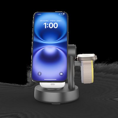Bon prix Qi2.2 Station de recharge 3 en 1 pour Apple avec haut-parleur Bluetooth, station de recharge sans fil magnétique rapide de 15 W avec lumière nocturne en ligne
