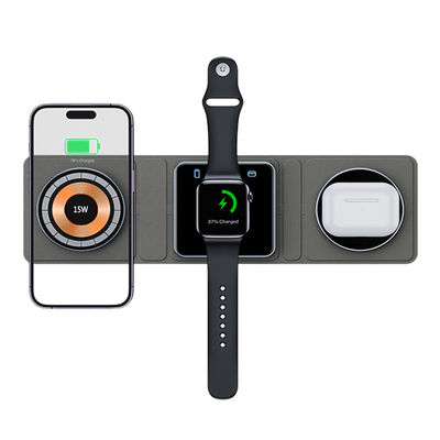 Bon prix Chargeur sans fil pliable de taille portefeuille facile à transporter 3 en 1 station de charge en ligne