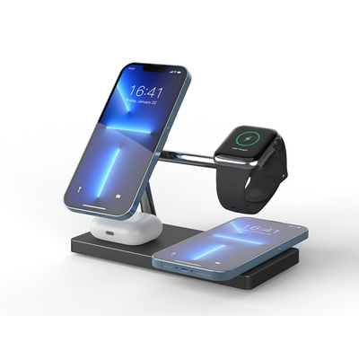 Bon prix 7 en 1 chargeur magnétique sans fil tout en un pour téléphone montre écouteur blanc et noir en ligne