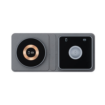 Bon prix Téléphone portable montres-écouteurs 15W pliable Voyage chargeur sans fil bleu et gris en ligne