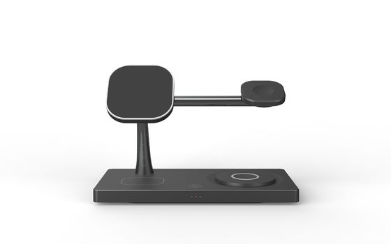 Bon prix 15W tout en un chargeur sans fil rapide avec lumière de nuit alliage de zinc 271g Noir et blanc en ligne