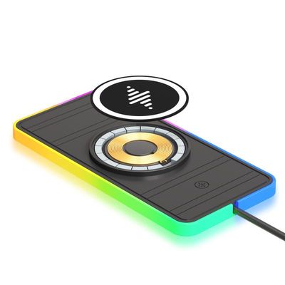 Bon prix 15W Car Wireless Charging Pad RGB LED Qi Apple Samsung Earbuds Non-Slip Phone Charger iPhone 17/16/15, Samsung S25 en ligne