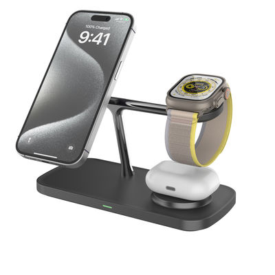 Bon prix 15W Qi 2 tout en une station de recharge sans fil Blanc/Noir ABS Chargeur en alliage de zinc pour Apple Samsung Montres en ligne