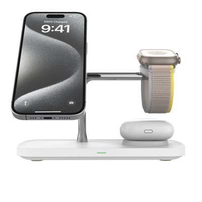Station de recharge sans fil Qi 2 tout en 1 pour Apple et Samsung