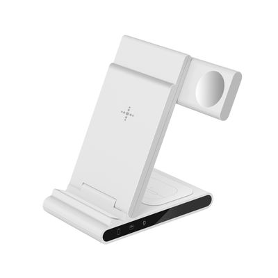 Bon prix Station de recharge sans fil pliable de 10 W pour smartphones écouteurs Apple Watch Protection contre la surcharge Blanc/Noir en ligne