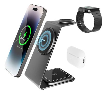 Bon prix 15W 10W 7.5W 5W Chargeur sans fil Qi métallique standard avec câble USB C et alliage d'aluminium en ligne