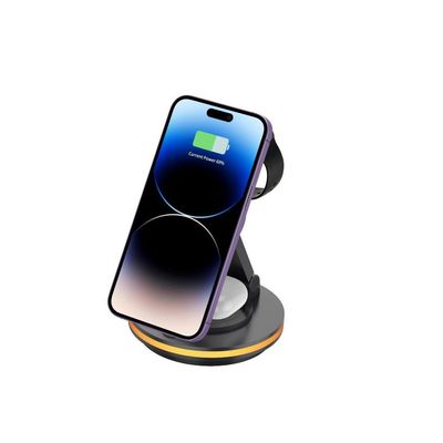 Bon prix Station de recharge sans fil magnétique rotative pliable 4 en 1 PD/QC entrée certifiée CE/FCC/RoHS en ligne