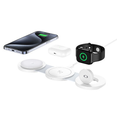 Bon prix Station de recharge sans fil de 3 pouces de 20 W avec chargeur magnétique de 5 W / 7,5 W / 10 W / 15 W et lumière indicateur en ligne