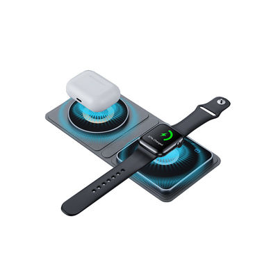Bon prix Un chargeur sans fil pliable noir 3 en 12 pour téléphone intelligent en ligne