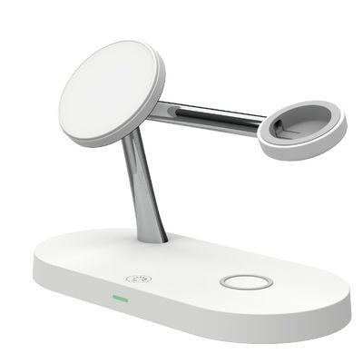 Bon prix Station de recharge magnétique sans fil multifonctionnelle avec lumière nocturne pour les téléphones Qi et les écouteurs en ligne