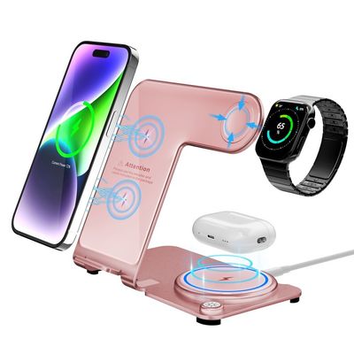 Bon prix Un chargeur sans fil 3 en 1 avec un matériau en alliage d'aluminium en ligne