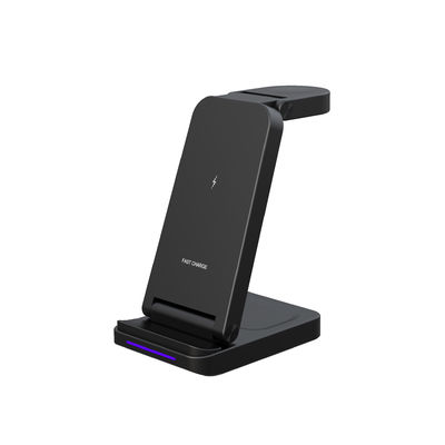 Bon prix 3 en 1 Voyage Chargeur sans fil noir et blanc pour charger téléphone iwatch écouteur ABS silicone métallique en ligne