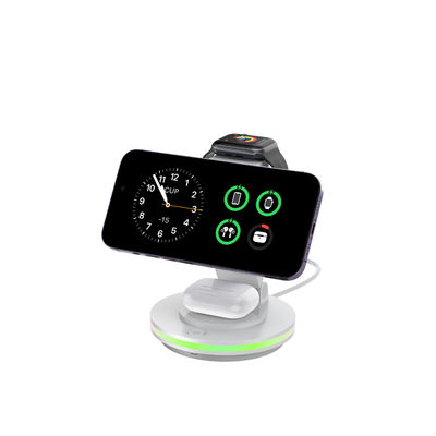 Bon prix ABS acrylique 4 en 1 chargeur de batterie mobile sans fil magnétique noir blanc violet gris PD20W adaptateur en ligne