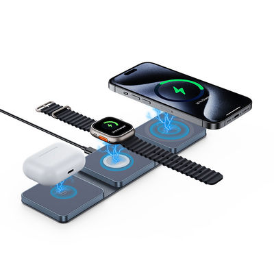 2025 Nouveau téléphone portable à charge rapide sans fil 3 en 1 support de recharge pliable Apple et Samsung