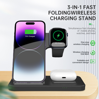 Bon prix Chargeur sans fil Apple T288 15W Chargeur magnétique sans fil ABS Noir en ligne