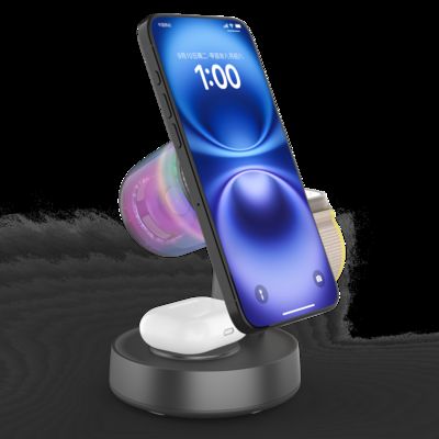Bon prix Stylish Qi 2.2 Wireless Charger and Bluetooth 5.2 Speaker Combo Support both Samsung & Apple Devices en ligne