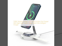 T269C Chargeur sans fil 4 en 1 Chargeur rapide multifonctionnel avec prise en charge de la lumière nocturne Apple Watch Chargeur intelligent 30w
