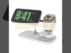 2025 T255 Chargeur Apple et Samsung 15W / 10W Chargeur rapide sans fil Support de support mobile Airpods et Smsung